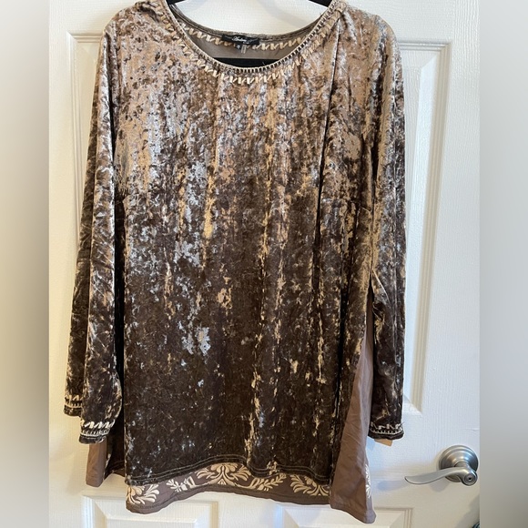 Andree tunic Blouse brown size 2X - Picture 2 of 8